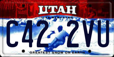 UT license plate C422VU
