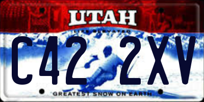 UT license plate C422XV
