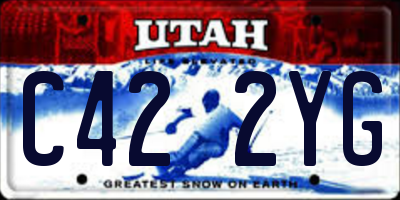 UT license plate C422YG