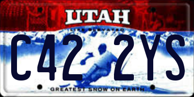 UT license plate C422YS