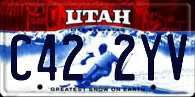 UT license plate C422YV