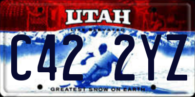 UT license plate C422YZ