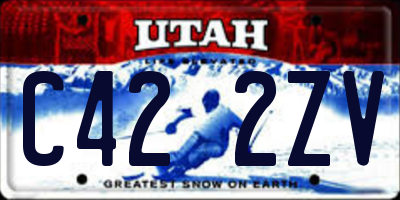 UT license plate C422ZV