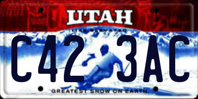 UT license plate C423AC