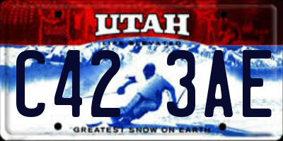 UT license plate C423AE