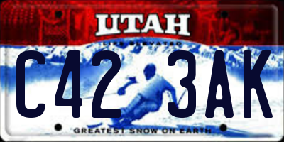 UT license plate C423AK