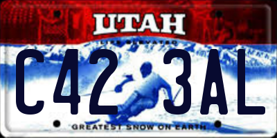 UT license plate C423AL