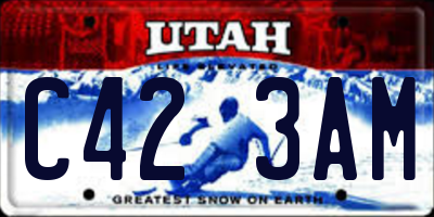 UT license plate C423AM