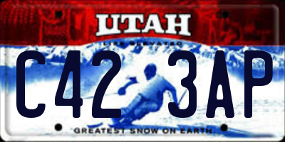 UT license plate C423AP