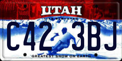 UT license plate C423BJ
