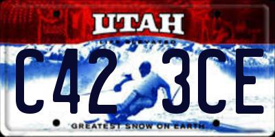 UT license plate C423CE