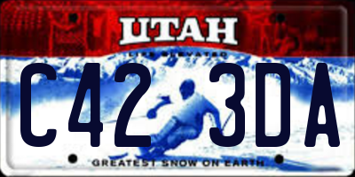 UT license plate C423DA