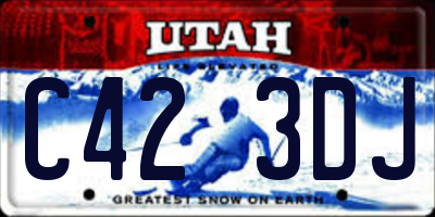 UT license plate C423DJ