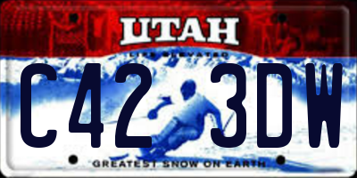 UT license plate C423DW
