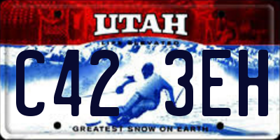 UT license plate C423EH