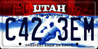 UT license plate C423EM