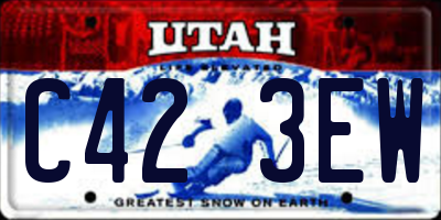 UT license plate C423EW