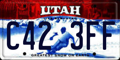 UT license plate C423FF