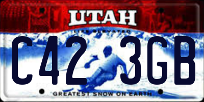 UT license plate C423GB