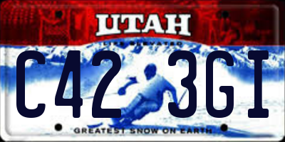 UT license plate C423GI