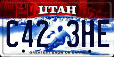 UT license plate C423HE