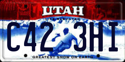 UT license plate C423HI
