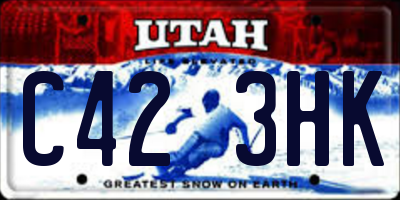 UT license plate C423HK