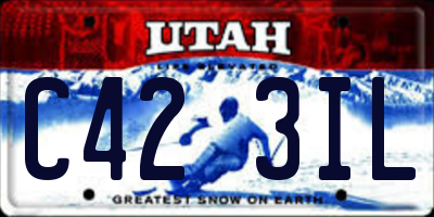 UT license plate C423IL