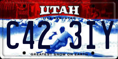 UT license plate C423IY
