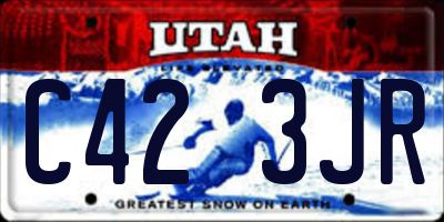 UT license plate C423JR