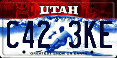 UT license plate C423KE