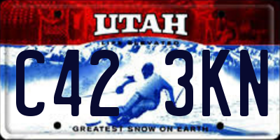 UT license plate C423KN