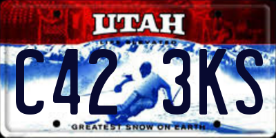 UT license plate C423KS