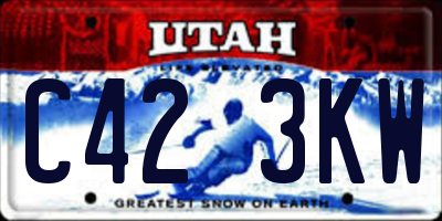 UT license plate C423KW