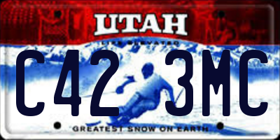 UT license plate C423MC