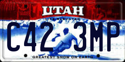UT license plate C423MP