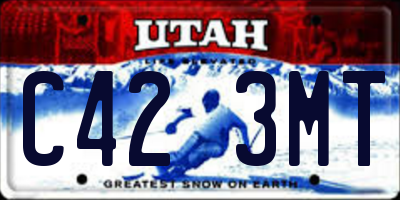 UT license plate C423MT