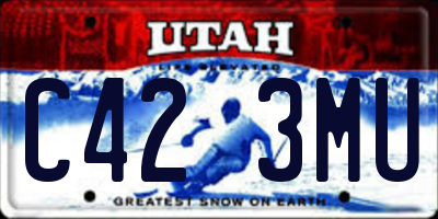 UT license plate C423MU
