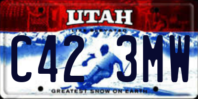 UT license plate C423MW