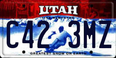 UT license plate C423MZ