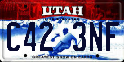 UT license plate C423NF