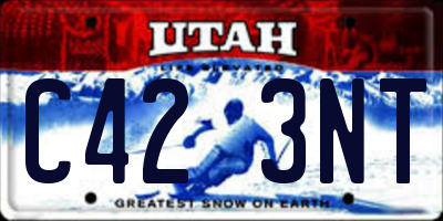 UT license plate C423NT