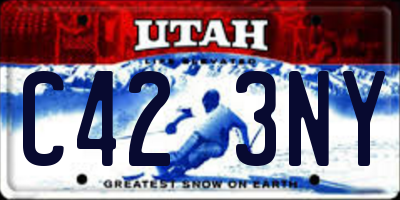 UT license plate C423NY