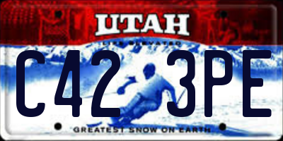 UT license plate C423PE