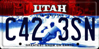 UT license plate C423SN