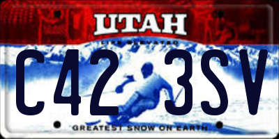 UT license plate C423SV