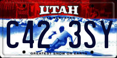 UT license plate C423SY