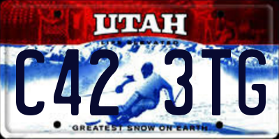UT license plate C423TG