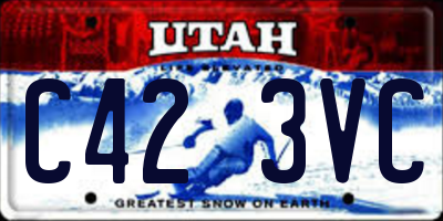 UT license plate C423VC