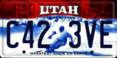 UT license plate C423VE
